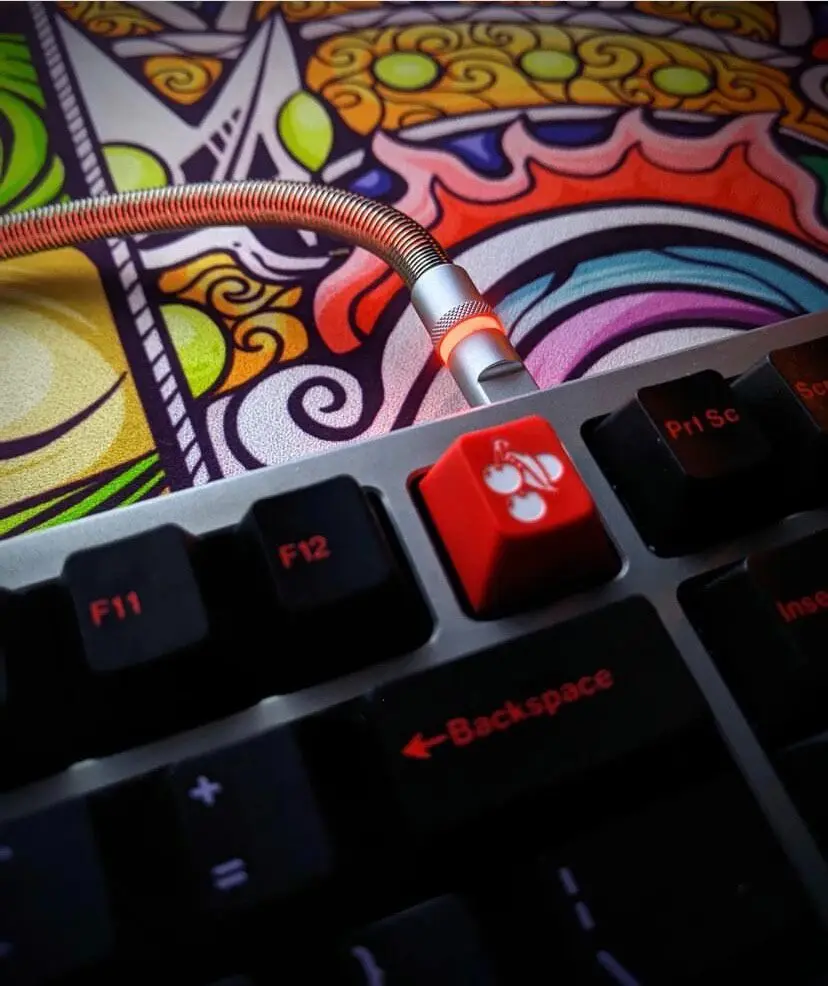 Custom Ins Metal Aviator Keyboard Cable, Handmade Braided Data Cord, Modern Industrial Desk Matches, Trendy Gamer Setup Gift