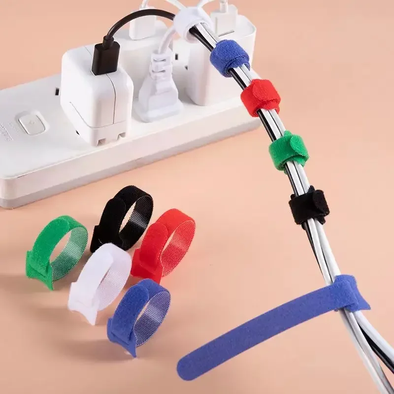 Kabelbinder 20cm Klettverschluss-Bänder 50 Stück, Kabelorganisierer für Computer TV Elektronik, Wiederverwendbare Befestigung