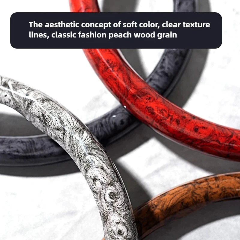 Anti-Slip Wood Grain Car Steering Wheel Cover 38cm 15Inch For Mercedes-Benz BMW Audi Toyota JEEP Hyundai Mazda Ford Lexus etc.