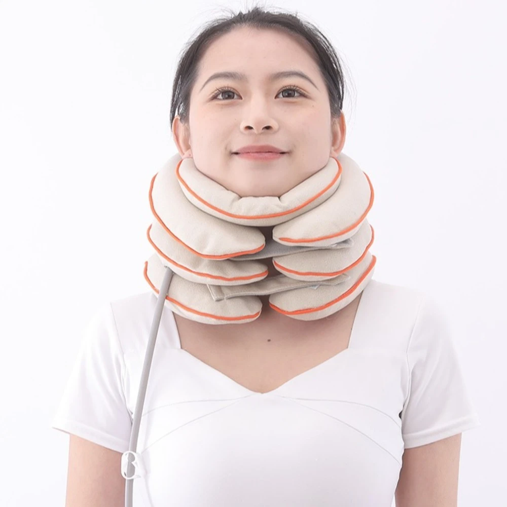 

Надувное ортопедическое устройство для вытяжения шейного отдела позвоночника, массажная подушка для шеи с регулировкой, 4 слоя, для поддержки шеи