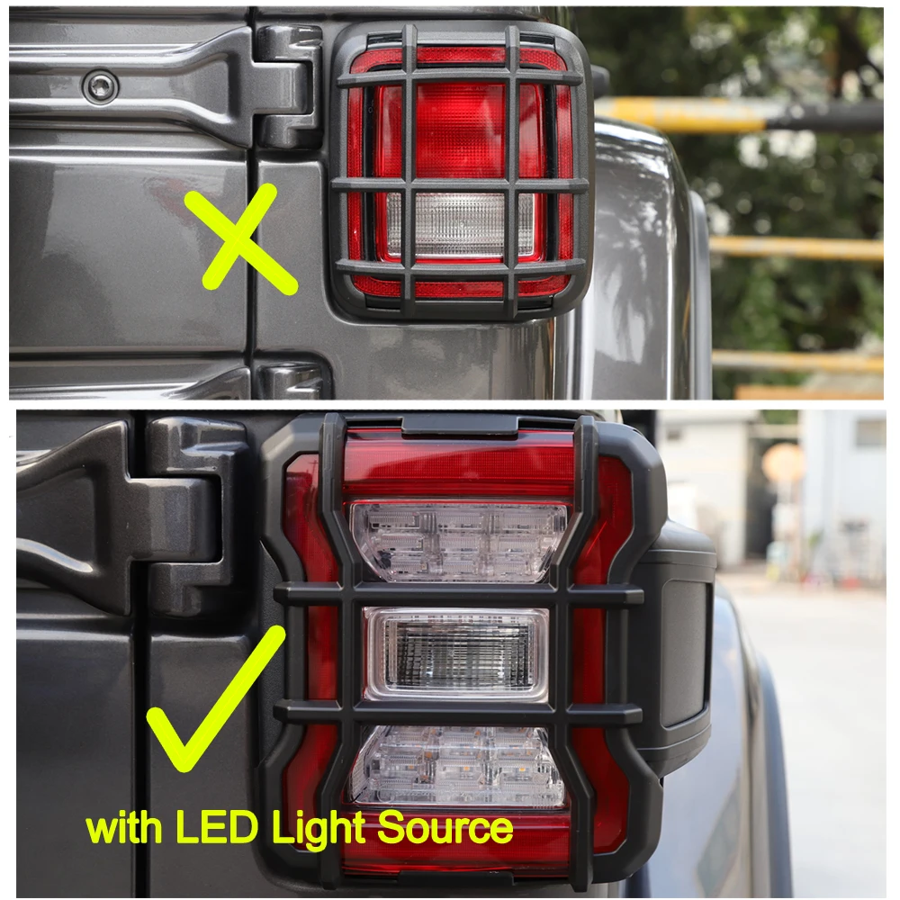 Headlight Tail Light Decoration Cover Trim for Jeep Wrangler JL 2018-2023 (LED Light Source) Lamp Hoods Car Exterior Accessories