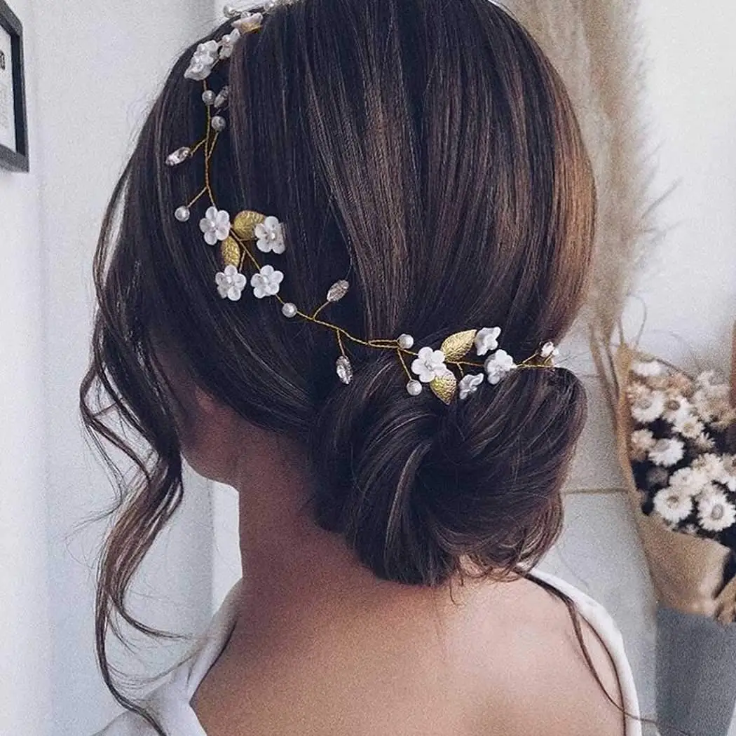Handmade Fashion Crystal Leaf Handmade Fashion Hair Vine Headband Bridal Wedding Hair Accessories Jewelry Hair Vine Headband