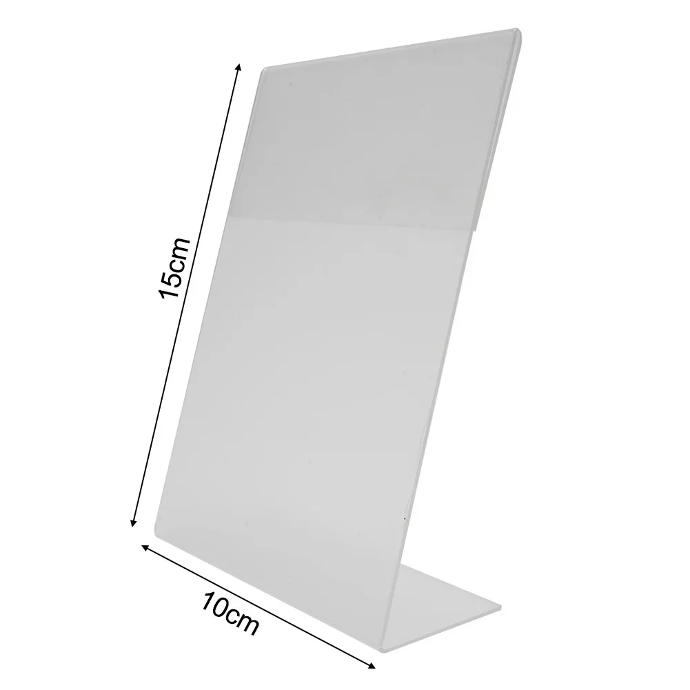 Clear Acrylic Display Stand Photo Frames Desk Display Card Stand Price Tag Clip Label Racks Sign Card Holder Stands Poster Racks