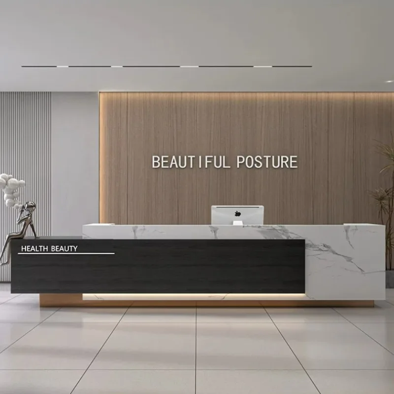 

Modern Minimalist Reception Desk Nordic High-end Hotel Beauty Salon Cashier Counter Salon Office Furniture Balcão Para Loja FYRD