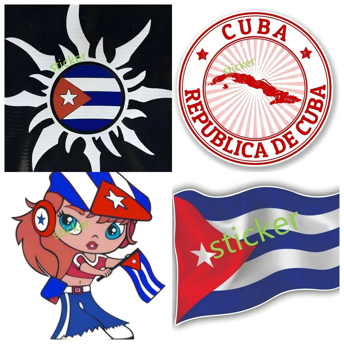 

Cuba Sticker Funny Car Stickers Vinyl Decals and Styling Fashion Waterproof Cover Scratches Decoration Stickers Accessories
