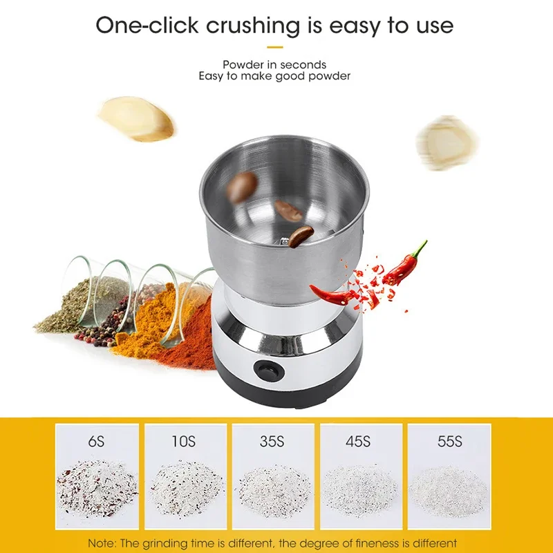 Multipurpose Electric Coffee Bean Grinding Tool Stainless Steel Milling Machine for Seeds Spices Herbs Nuts Coffee Grinder