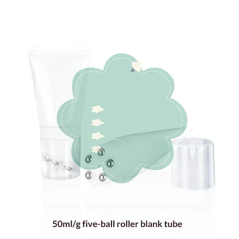50/80g Five Stainless Steel Ball Massage Bottle Neck Cream Body Lotion Packaging Massage Cream Repeatable Plastic Container