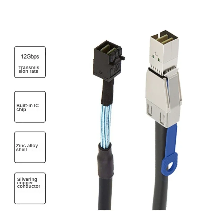 Cable de datos Mini SAS externo de alta densidad, Cable de HD-8644 a SFF-8643, 1M, 2M