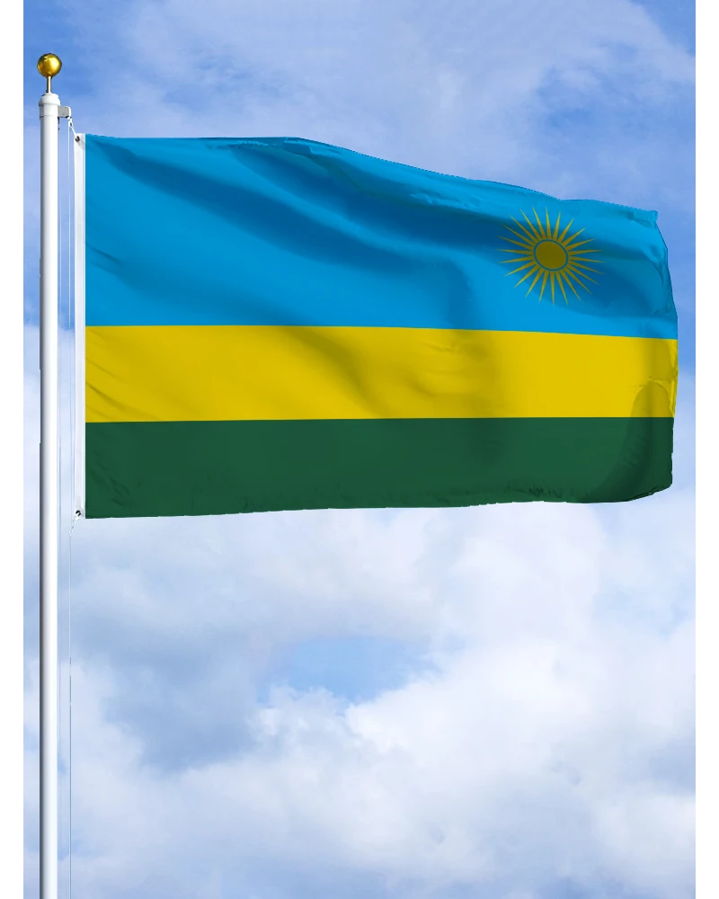 60×90 90x150 120×180CM Rwanda Emblem Flag Polyester Printed Banner Tapestry For Decor