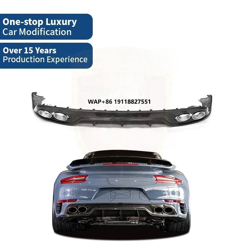 

For 911 991.2 Turbo S Carbon Fiber AK Style Car Rear Diffuser Lip