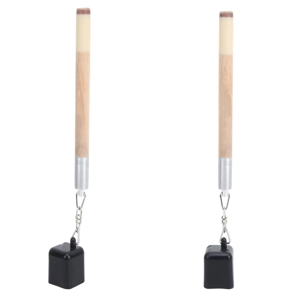 

2pcs Wood Grain Handle Billiard Chalk Holder Cap with Chain Metal Pricker Tip Cue Tip Pricker Compact Size Lightweight
