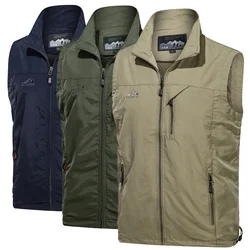 Chaleco impermeable para hombre, prenda transpirable con múltiples bolsillos, para senderismo, fotografía y trabajo, talla 6XL, para exteriores, primavera, 2024