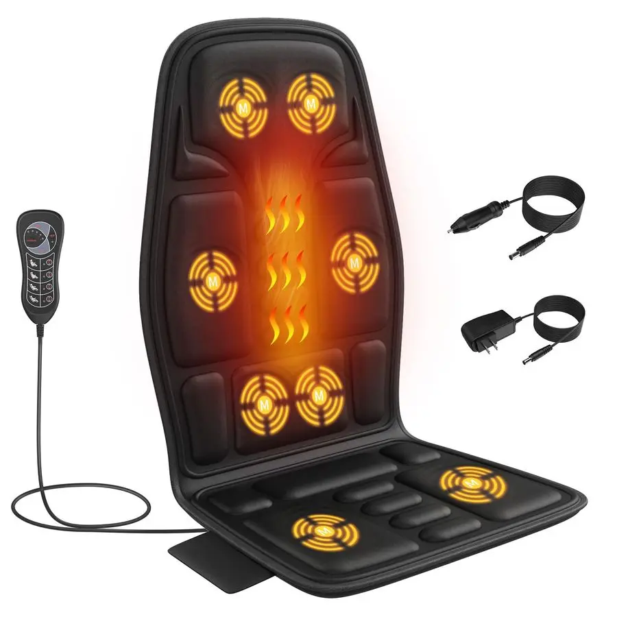

Back Massager for Chair with Heat, Massage Chair Pad for Recliner with 8 Vibration, Seat Cushion for Seniors, Office Workers amp