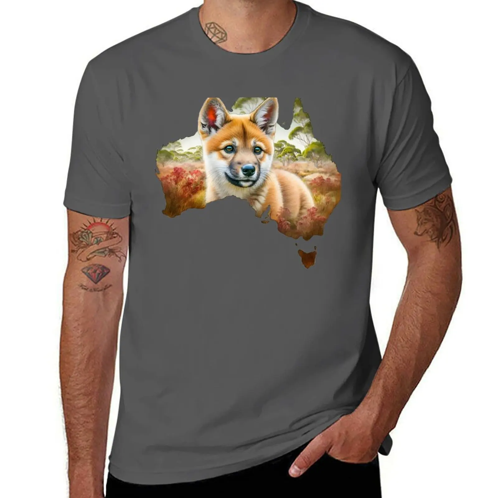 

Dingo in the wild T-Shirt Work Daily Short Sleeve Top