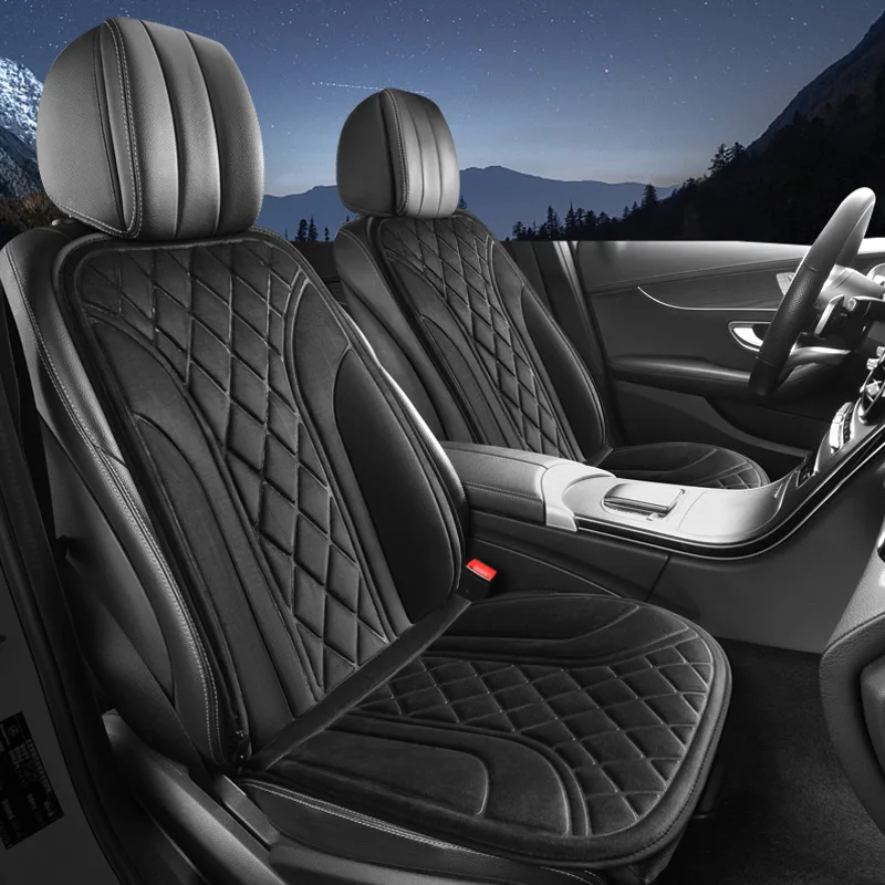 

Universal Car Heated Seat Cushion Winter Comfortable Car Electric Heating Plush Warm Car Cigarette Lighter 12V24V Seat Cover