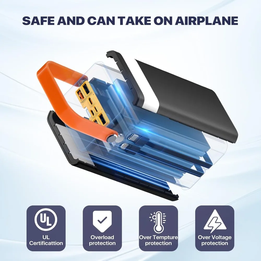 สถานีพลังงานแบบพกพาขนาดกะทัดรัด 99Wh พร้อมหน้าจอ LCD, ไฟฉาย และการชาร์จเร็ว สำหรับใช้งานกลางแจ้งและในกรณีฉุกเฉิน