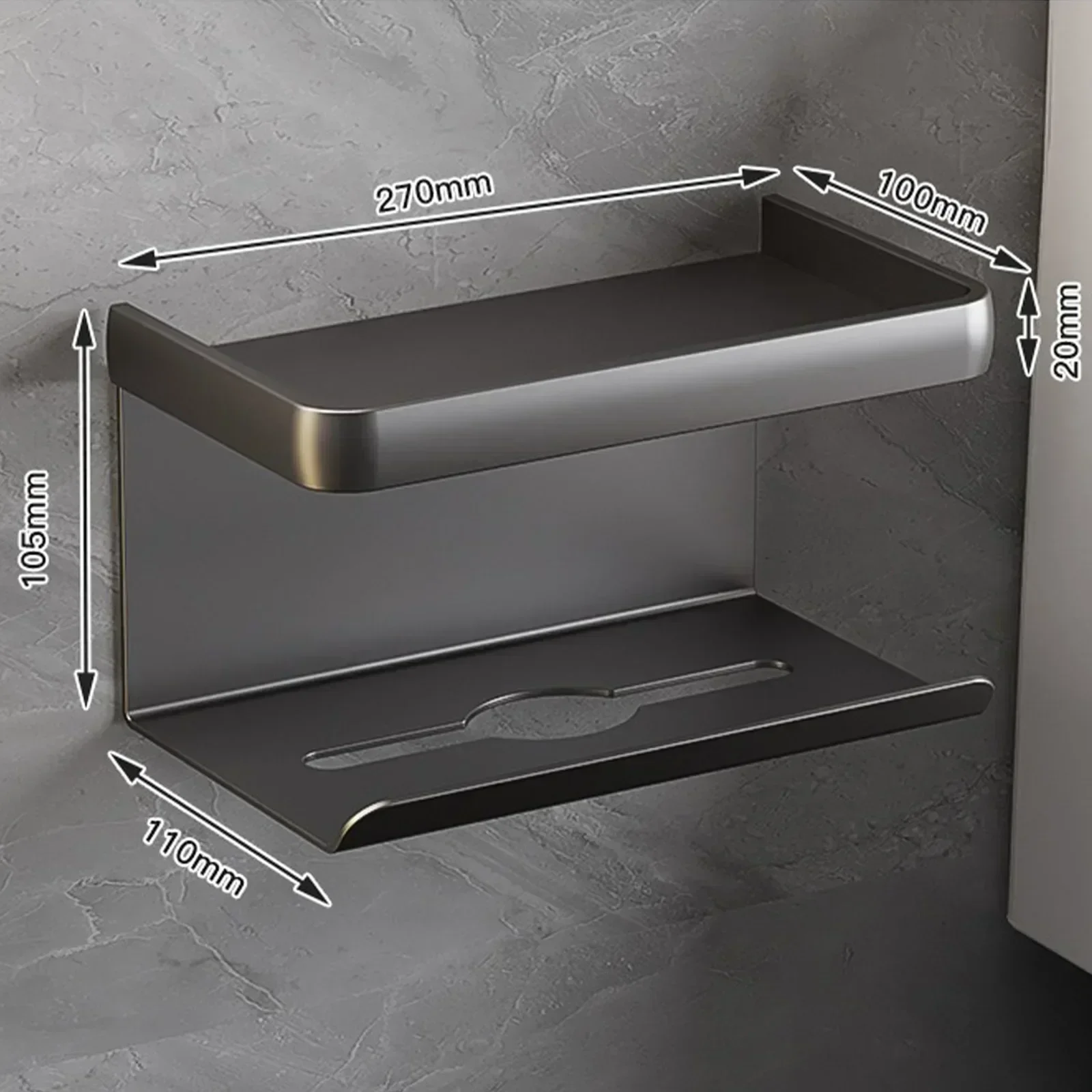 

Toilet Holder Wall Mounted Roll Holder With Storage Tray Mobile Phone Holder Kitchen Rack Bathroom Accessories New