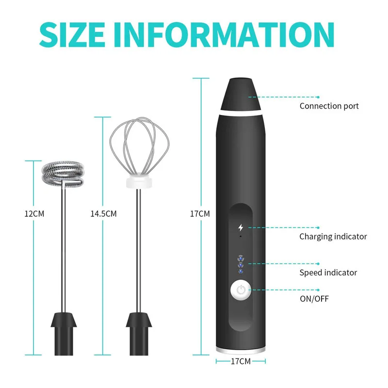 Wireless Milk Frothers Electric Handheld Blender With USB Electrical Mini Coffee Maker Whisk Mixer For Coffee Cappuccino Cream image 6