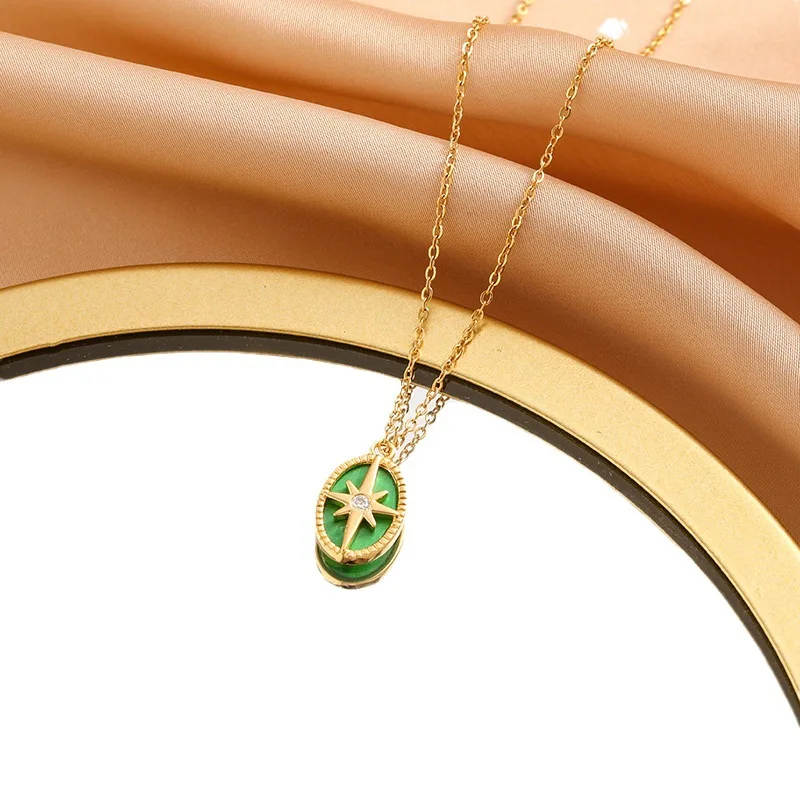 

Короткое женское колье с кружевной зеркальной отделкой в стиле ретро, полузвезда, инкрустированная изумрудами, элегантная цепочка на ключицу.