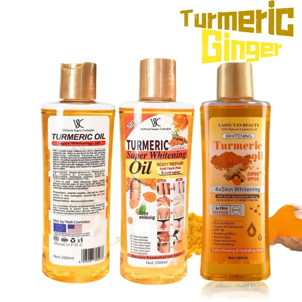 

200ml Turmeric Oil Essential Oil Ginger Deep Moisturizing Nourishing Smoothing Face Body Brightning Oil Women Skin Care