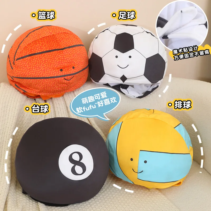 Funny Cute Ball Hat Plush Toy Football Cap Plushies Animal Stuffed Doll Winter Warm Pillow Birthday Gift For Kids