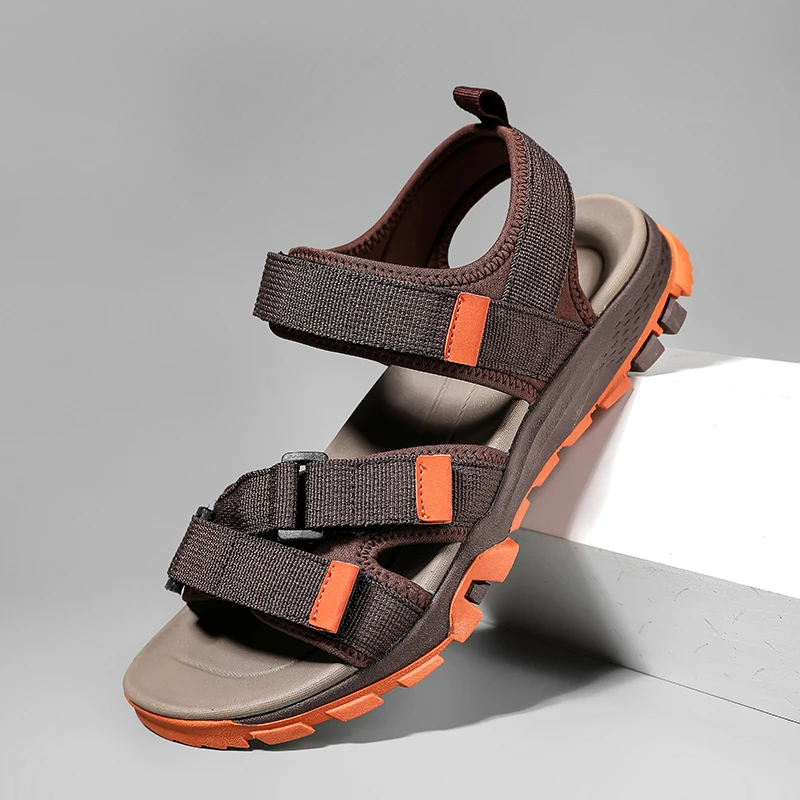 Class Vintage Style Sneakers Summer New Casual Shoes for Men Flat Sandals Man Wear-resistant Slippers Shoes Big Size 45 Footwear