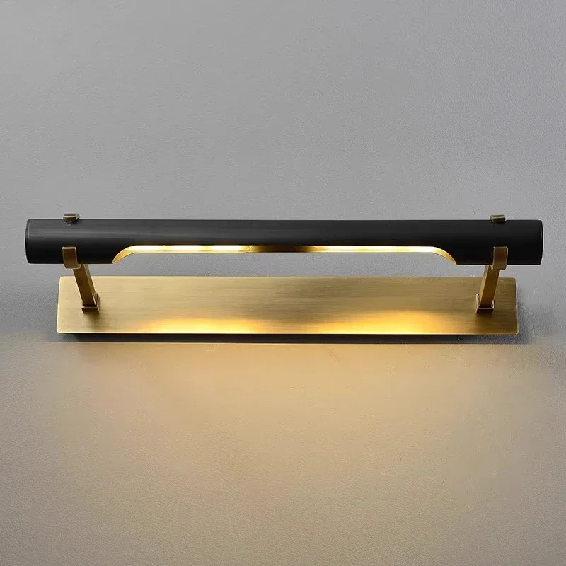 Bedroom brass Mirror Front Lamp Minimalist Creative Artistic Living Room Dresser Mural fresco lamp Room bathroom Makeup cabinet