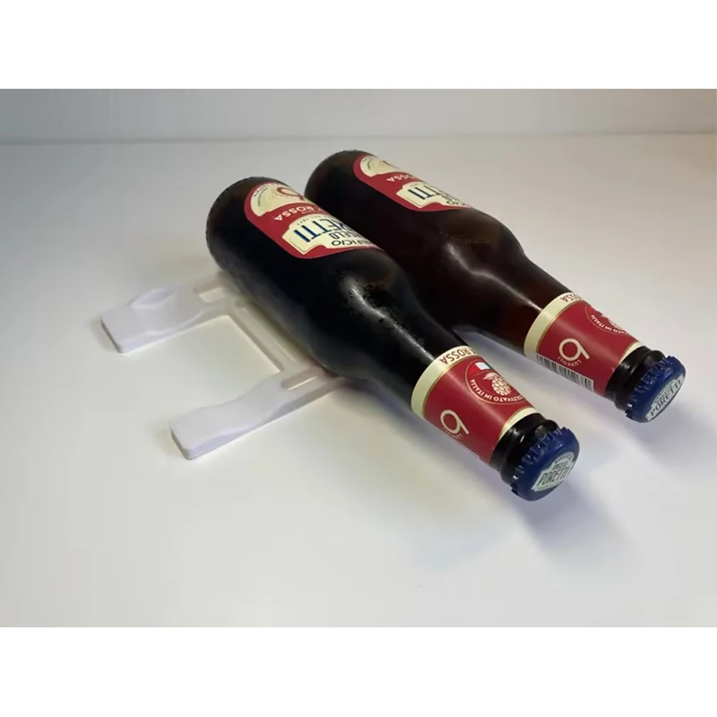 

Simple Anti Rolling Refrigerator Bottle Rack 3D Printed White Black Bottle Fixed Support Holder Home Organizer