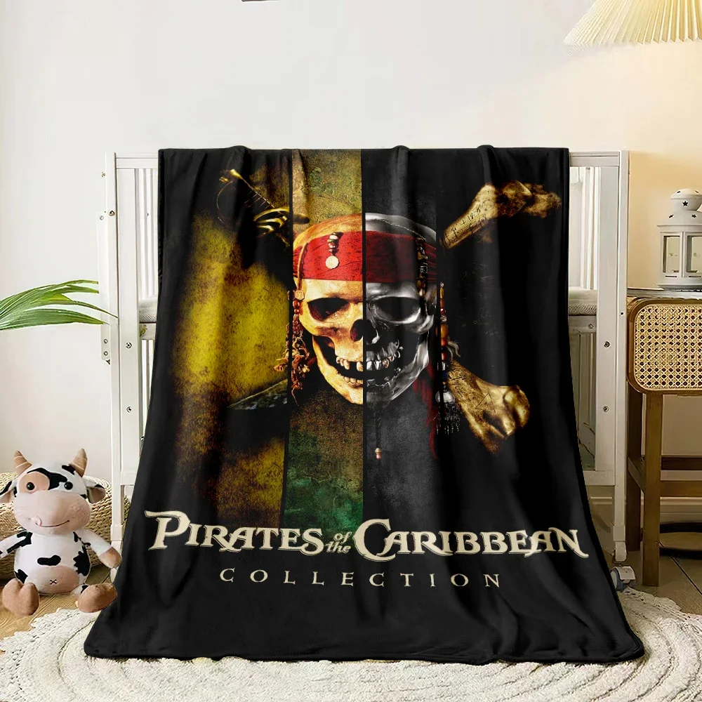 Pirates of the Caribbean printed flannel blanket. Four seasons blanket. for sofa, beds, living room, travel picnic blanket gifts