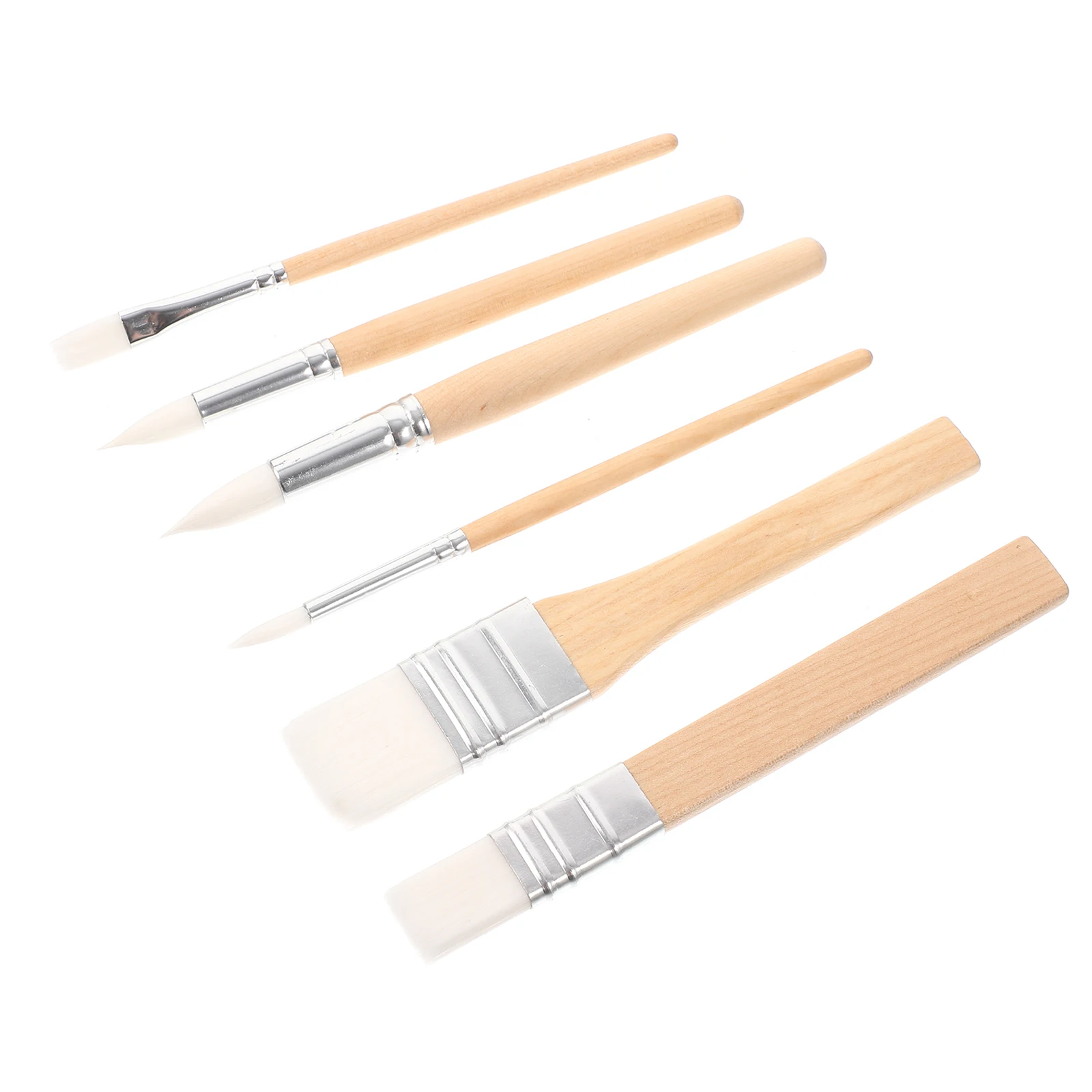 

6 Pcs Paint Brush Painting Drafting Watercolor Portable Thick Rod Nylon Student Paint Brushes Set Drawing Brushes