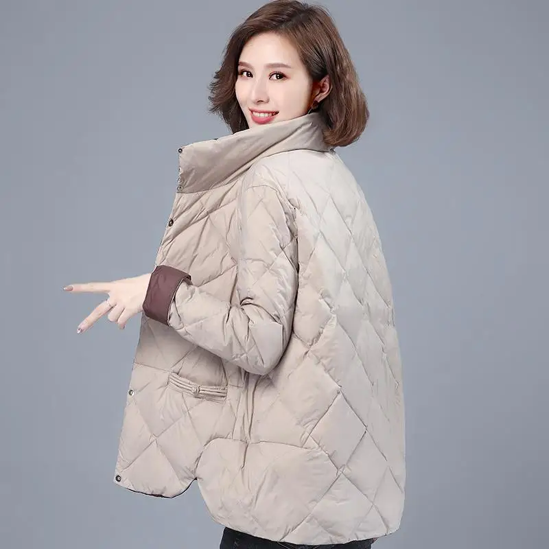 

Slimming ort White Du down Jaet Women's Casual Thin Autumn Winter New Sle Warm Faionable Zipper Closure Hooded Coat