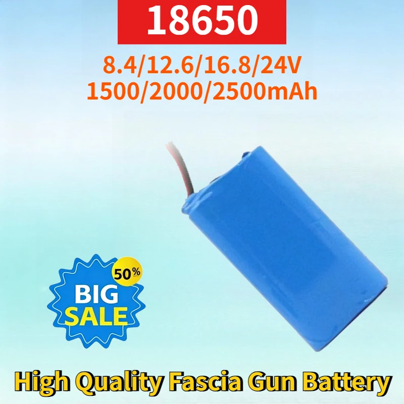 

Newest 8.4/12.6/16.8/24V 1500/2000/2500mAh Rechargeable Lithium-ion Battery for Massage Gun High Quality Fascia Gun Battery Pack