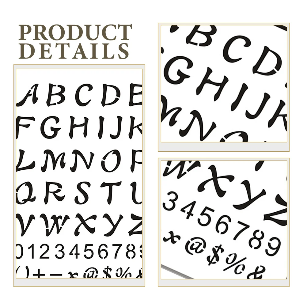 

English Letter Number Stencils Pet Craft Templates Reusable Wall Wood Patterns Hollow Out Spray Stencils Alphabet