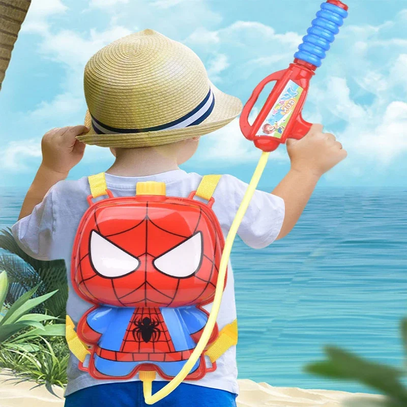 Disney Marvel figurka Iron Man plecak Spiderman pistolet na wodę Anime plaża kąpielowy dryfujący prezent urodzinowy dla dzieci