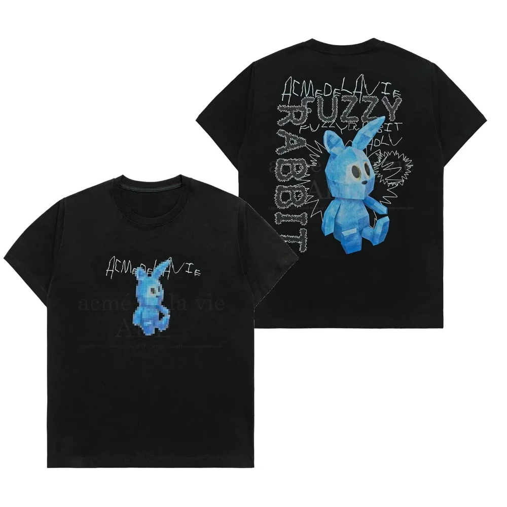 2026 new Similar style to Qu Shunrong's trendy bear and tiger oversized loose-fitting men's and women's T-shirts