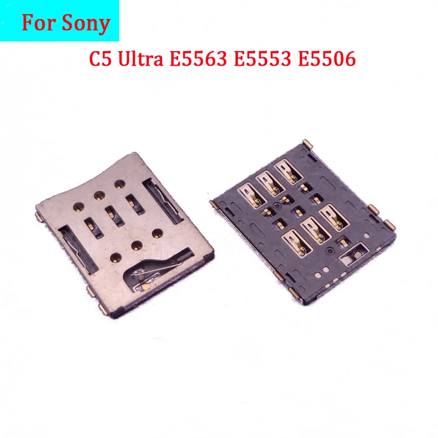 1-5pcs Sim Card Reader Tray Slot Holder Connector Plug Socket Jack Contact For Sony C5 Ultra E5563 E5553 E5506 Repair Parts