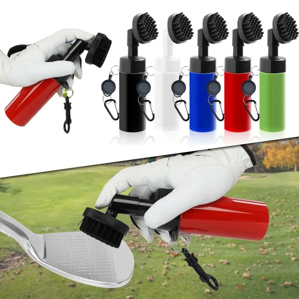 

Leakproof Golf Club Groove Water Brush Nozzle Design Press Type Golf Reservoir Tube Carabiner Portable