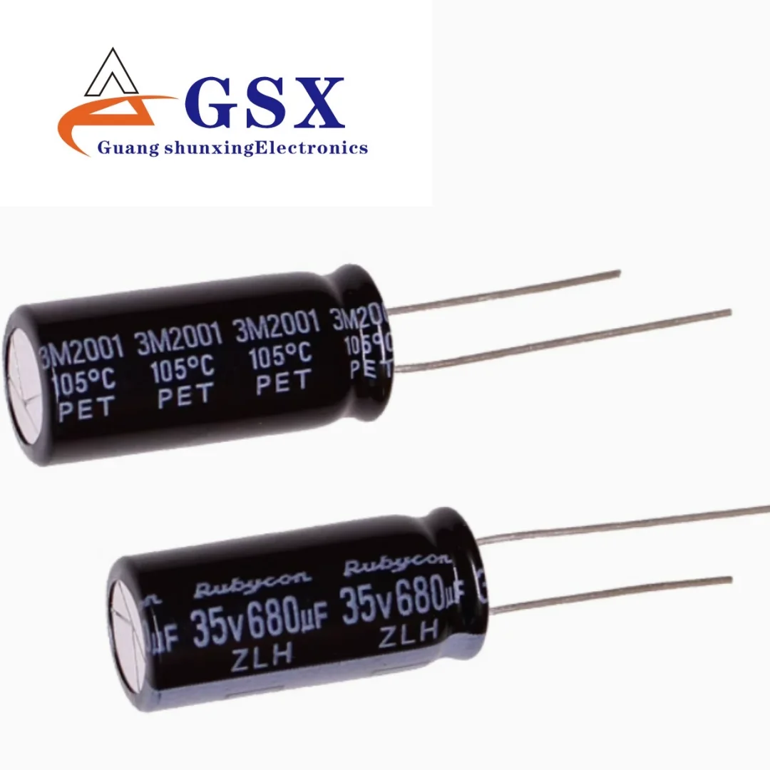 

10pcs Authentic aluminum electrolytic capacitor 35v680uf 10 * 23 ruby ZLH
