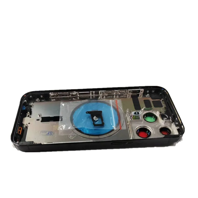 غطاء الإسكان الخلفي آيفون 14 برو ماكس OEM باب البطارية الخلفي الزجاج الخلفي مع إطار الهيكل علبة SIM أجزاء المفاتيح الجانبية 14 برو ماكس #3