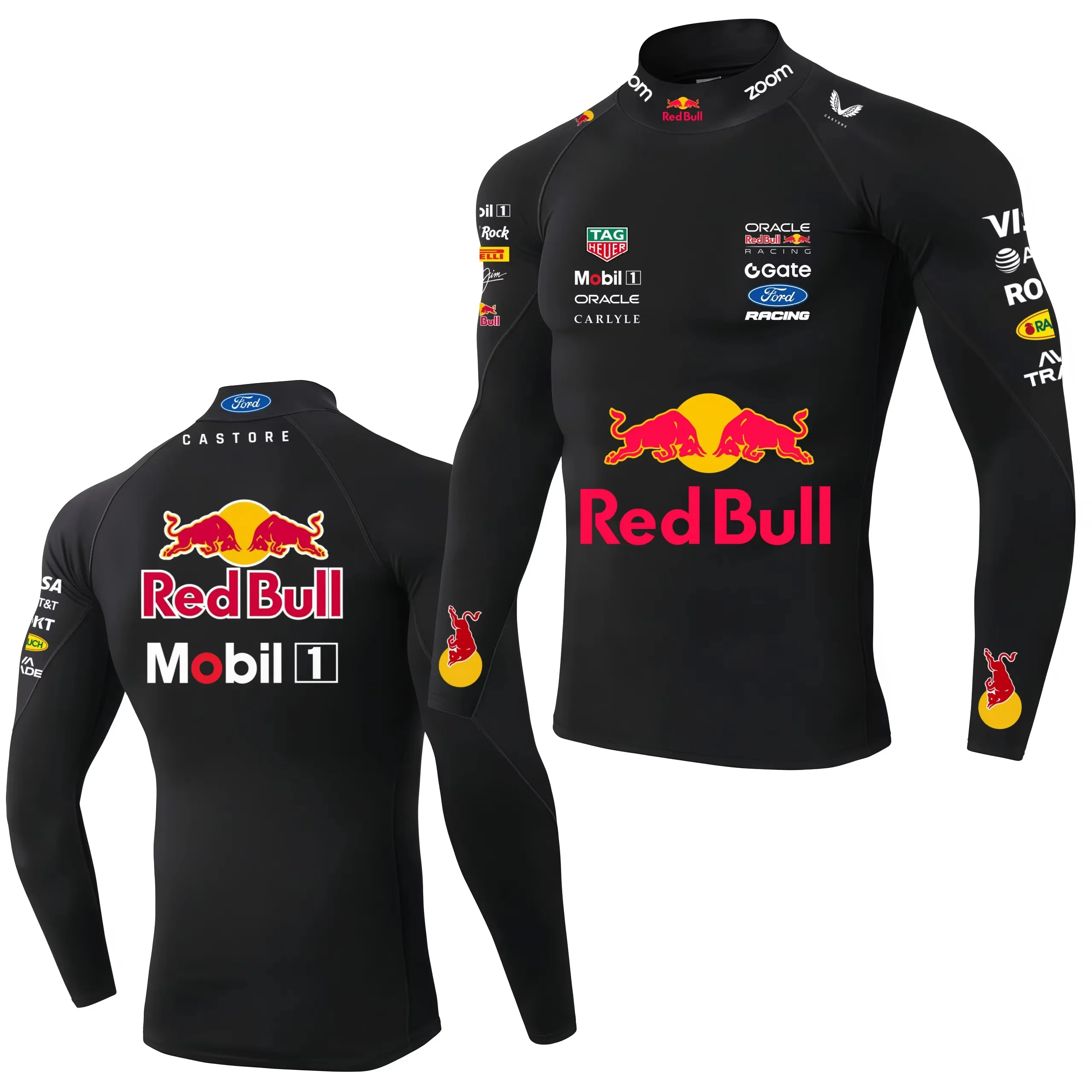 Red Bull Racing Max Verstappen F1 Driver Long Sleeve T Shirt, Isack Hadjar Racing Uniform, Tight Fit Cycling Jersey for Fans