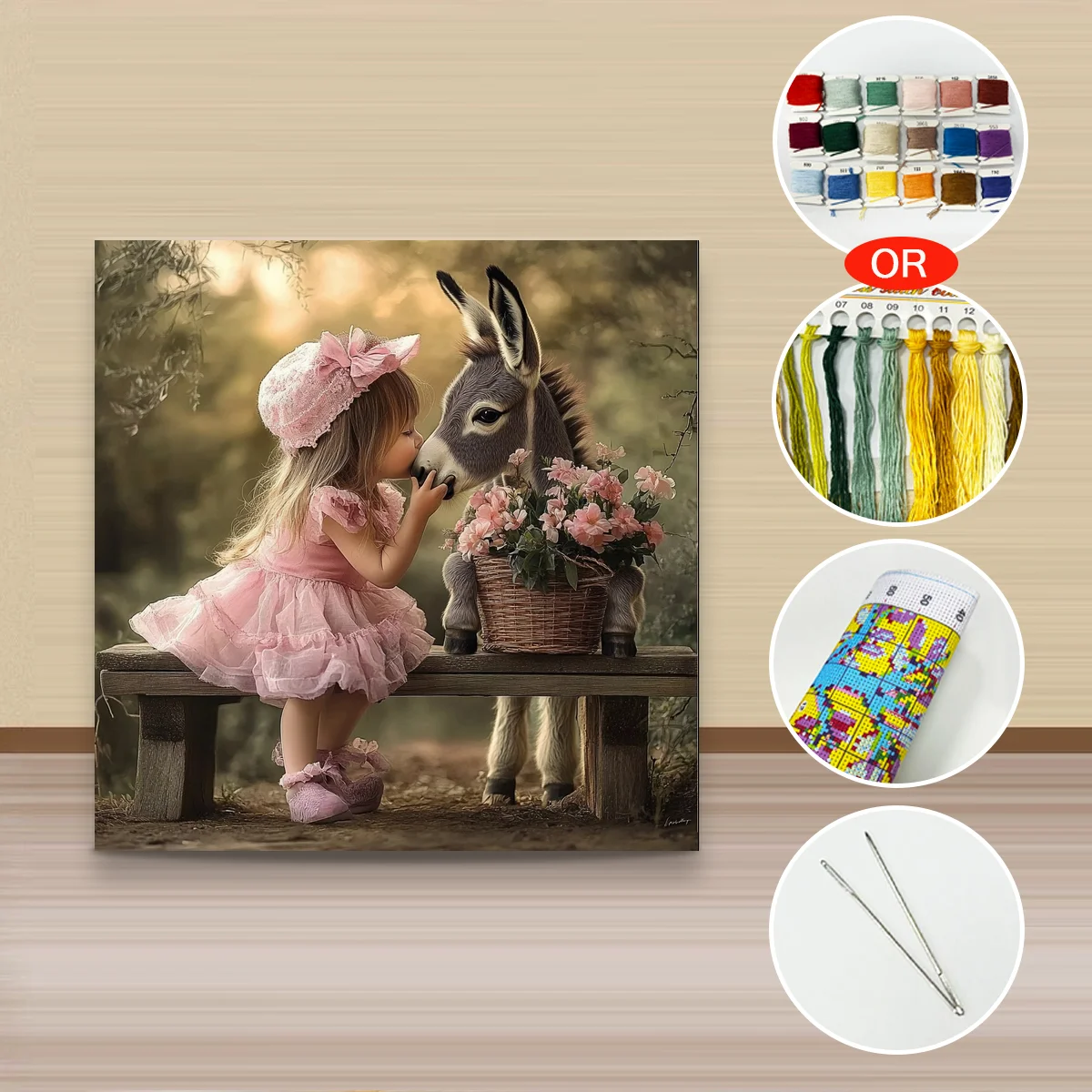 1 Stück 40x40 cm/15,74 Zoll, 11Ct/14Ct Kreuzstich-Set, DIY-Valentinstagsgeschenk, Stickerei-Set für Festivals, Porträts – Detail 3