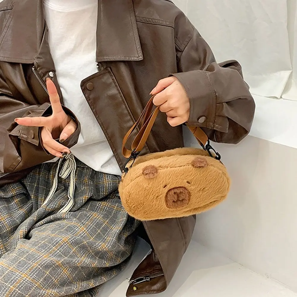 

Gift Cartoon Capybara Plush Backpack Stuffed Soft Crossbody Bags Children's Backpack