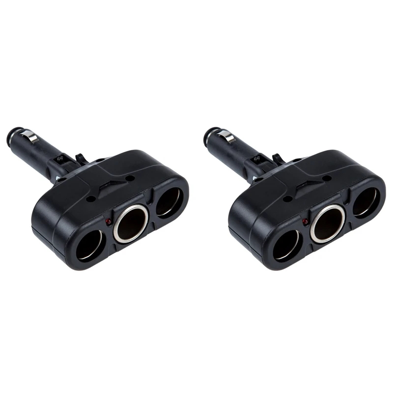 2X 3 Way Socket Car Cigarette Lighter Splitter Led Adapter