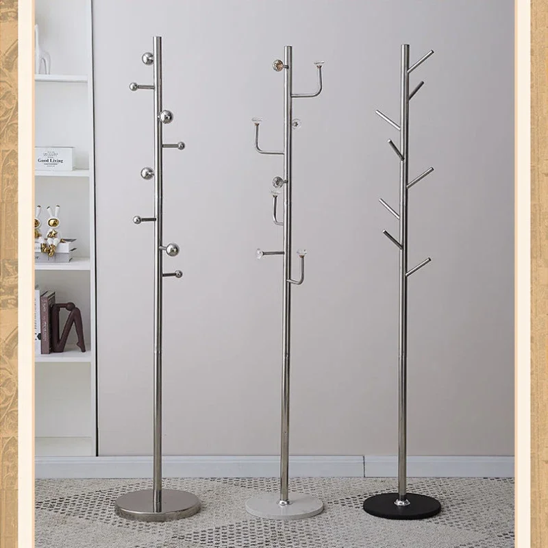 

Minimalist floor hanger Marble coat rack bedroom Stainless steel Narrow floor Vertical extra thick reinforcement Home Coat Racks