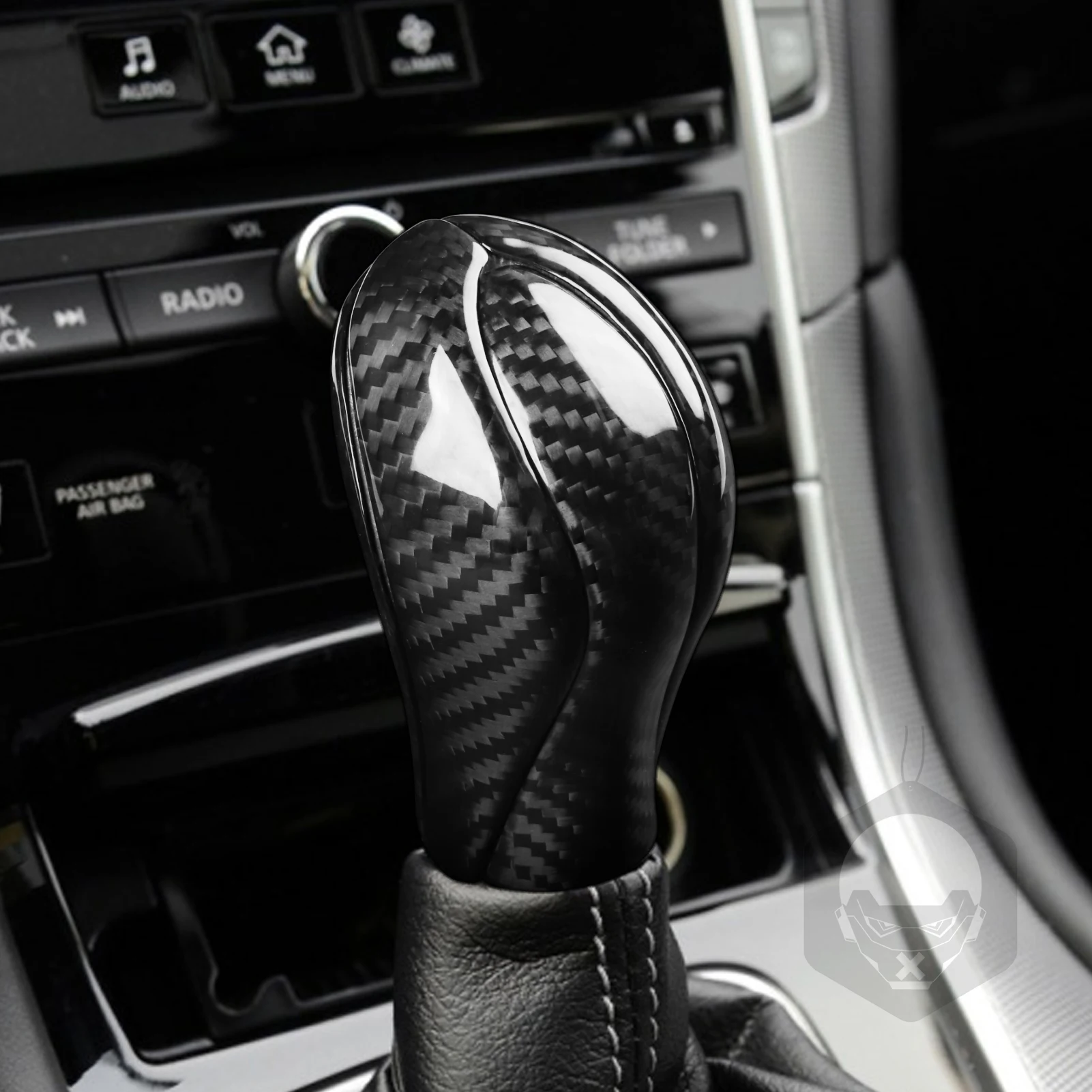 For Infiniti Q50 2013 2014 2015 2016 2017 Real Carbon Fiber Gear Shift Knob Panel Cover Trim Car Interior Decoration Accessories