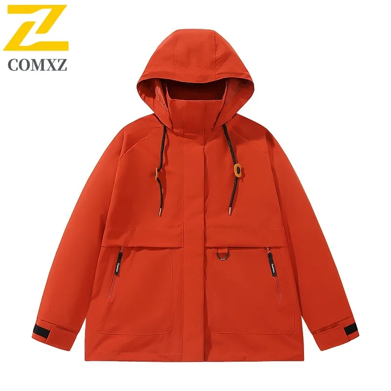 COMXZ الرجال السائق سترة عالية الموضة يندبروف في الهواء الطلق مقنعين الخريف الصيد السفر الستر مقنعين جديد المشي معطف الحد الأدنى #3