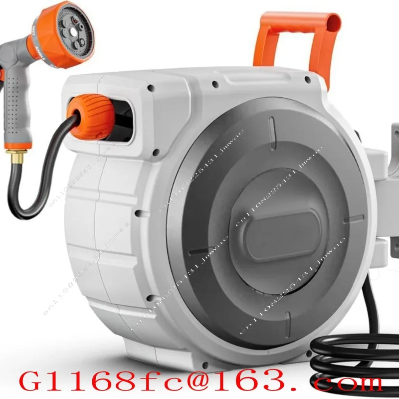45m Long Wall Mounted 9-function Water Gun with Automatic Retractable Hose for Garden Watering and Car Washing Equipment