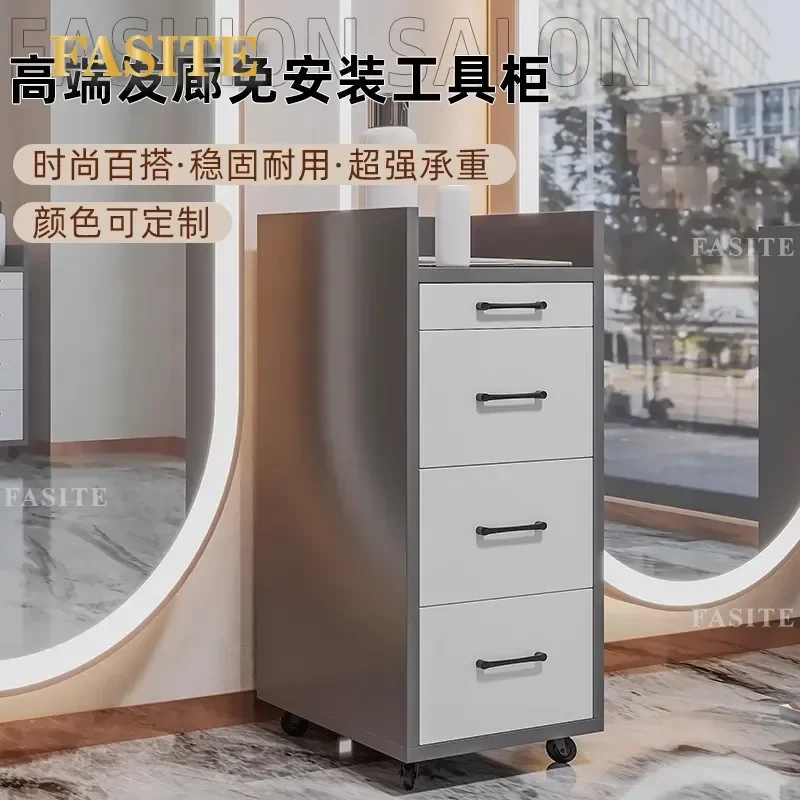 For Barber Shop Tool Cabinet Hair Work Station with Mirror Table Haircut Stylist Locker Storage Desk Wholesale