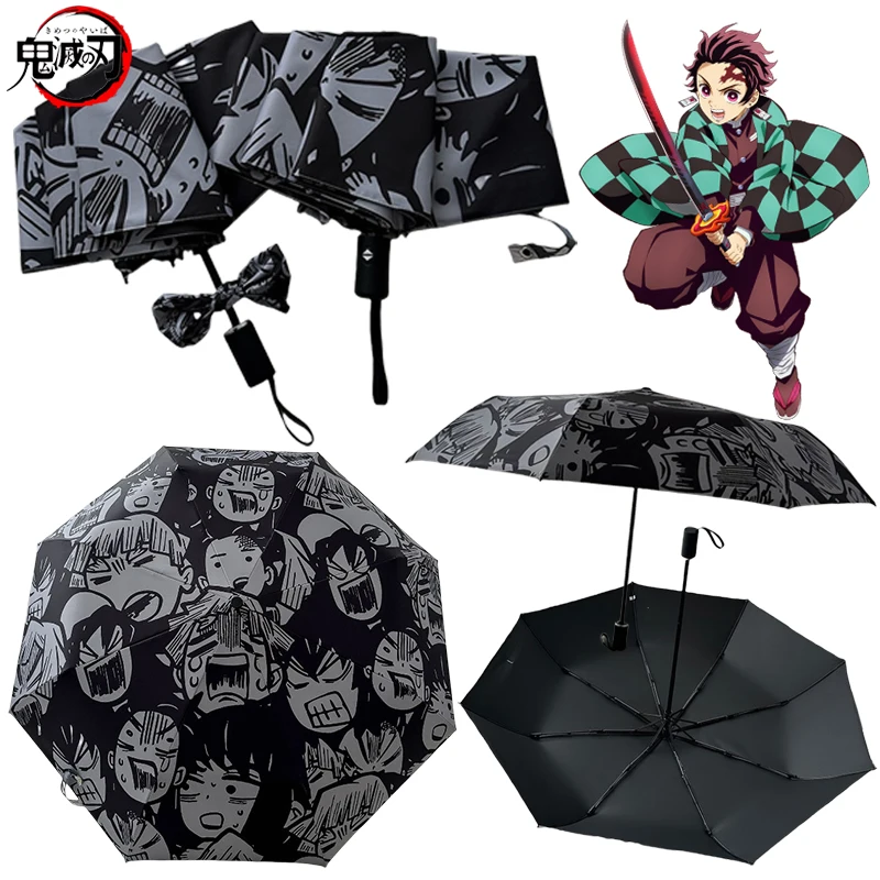 

Demon Slayer Anime UV Protection Umbrella for Man Women Cartoon Peripheral Automatic Manual Umbrellas Folding Sun Umbrella Gifts