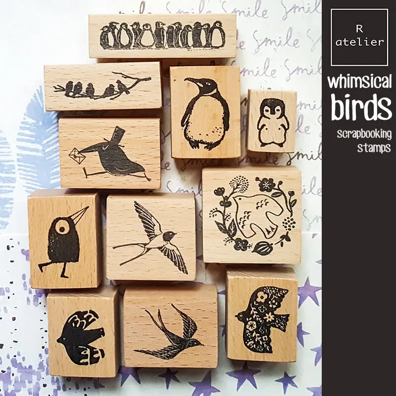 

Штамп птица Скрапбукинг принадлежности для журналов Kawaii птичий дом деревянные резиновые штампы